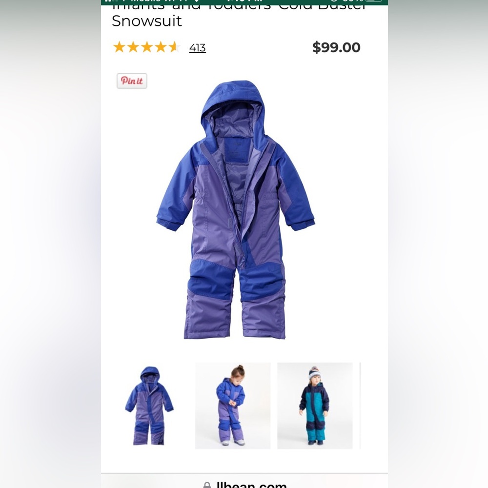 L.L. Bean Toddler Cold Buster Snowsuit